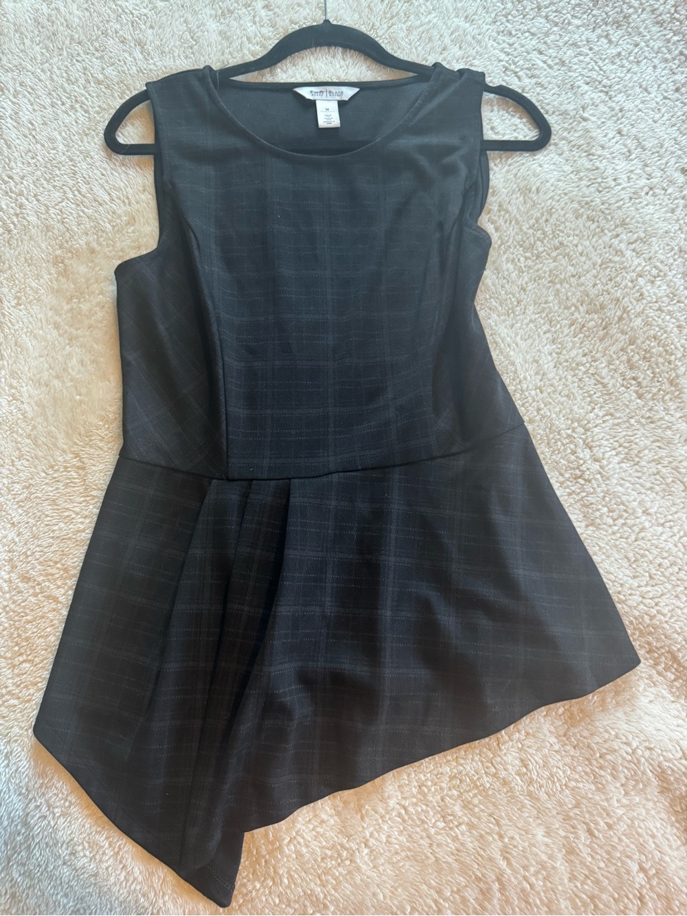 White House Black Market Black Asymmetrical Top-